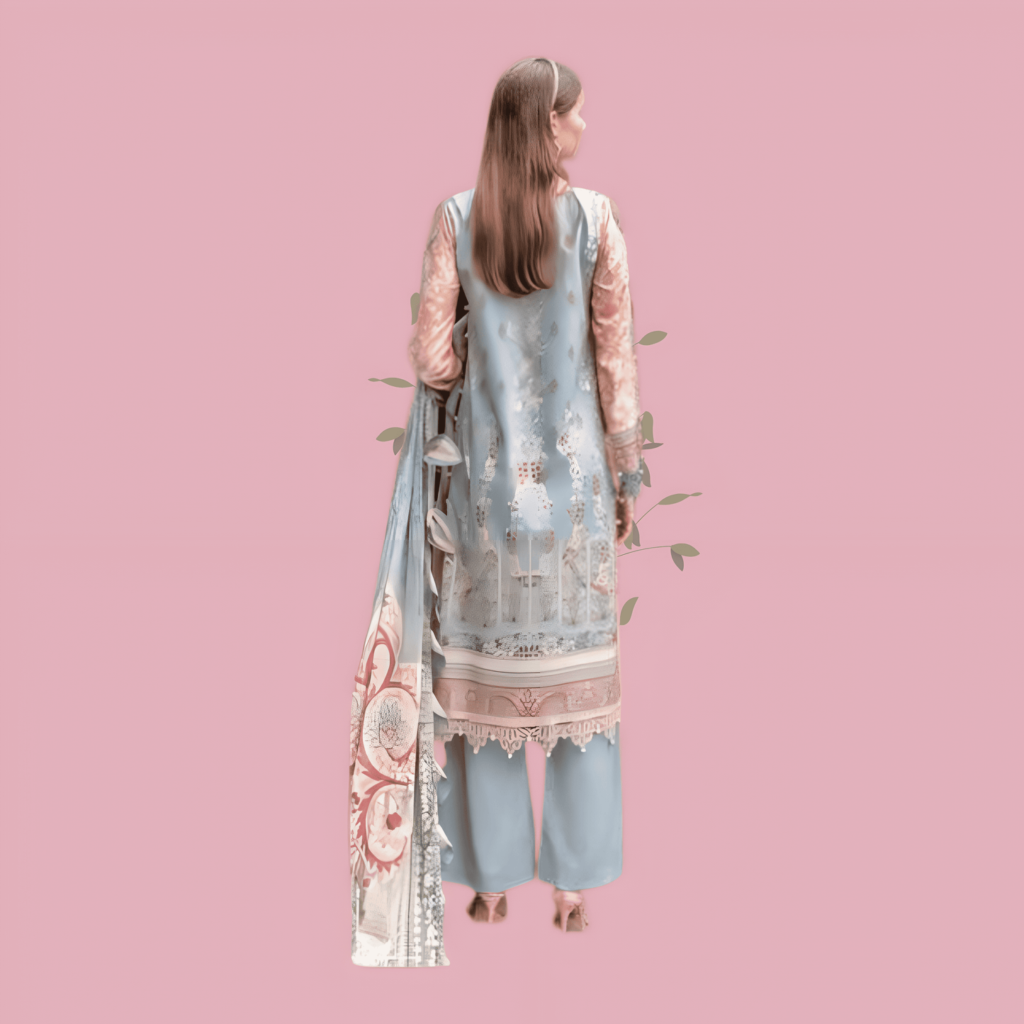 Afsanah Luxury Heavy Cotton Pure Lawn Suit With Cotton Malmal Heavy Dupatta 1032