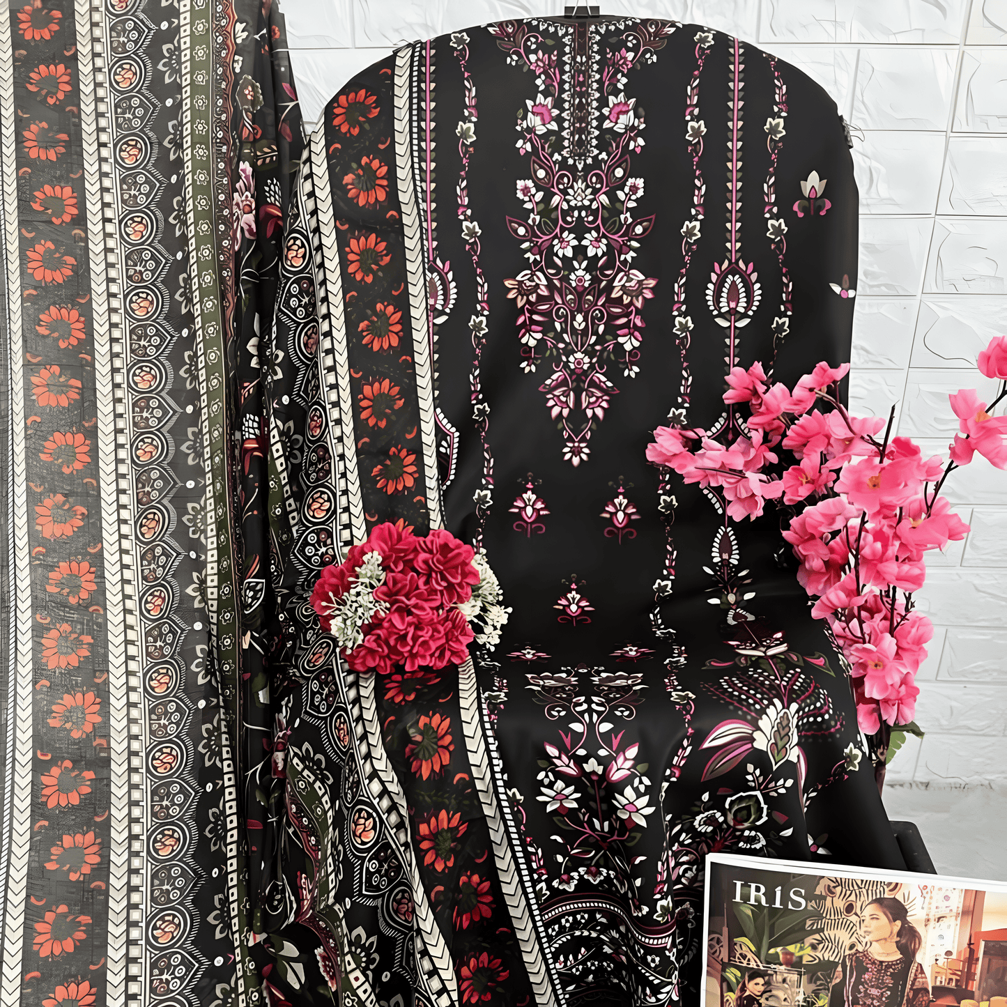 Afsanah Luxury Heavy Cotton Pure Lawn Suit With Cotton Malmal Heavy Dupatta 1034