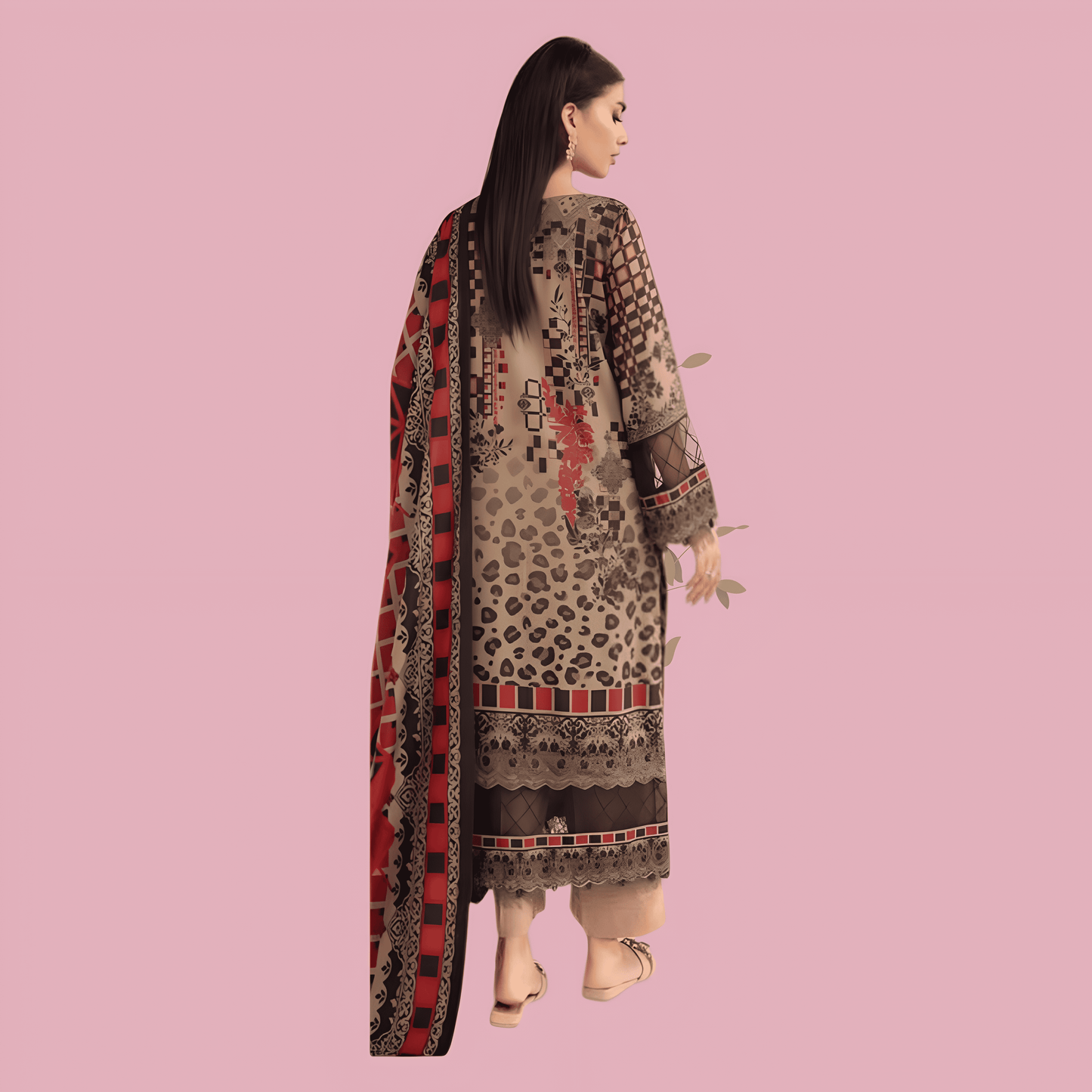 Afsanah Luxury Heavy Cotton Pure Lawn Suit With Cotton Malmal Heavy Dupatta 1037
