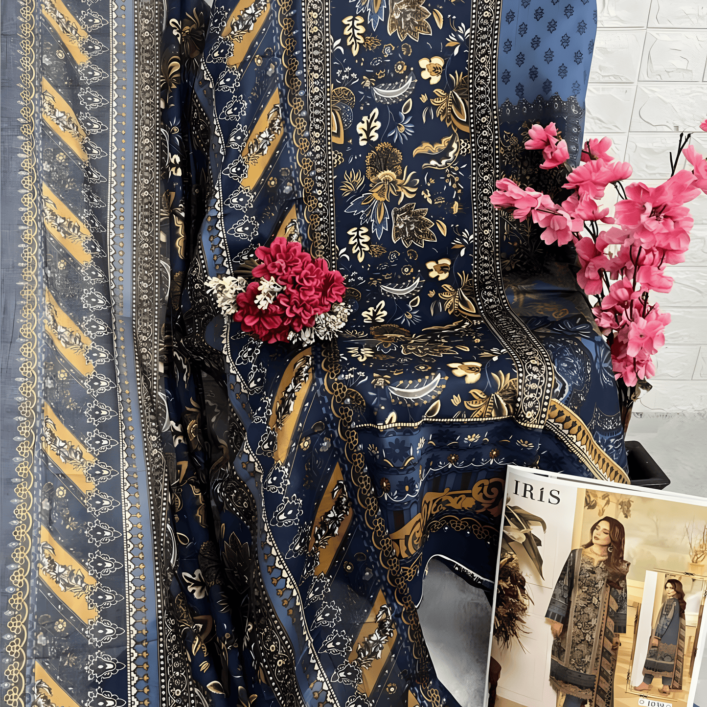 Afsanah Luxury Heavy Cotton Pure Lawn Suit With Cotton Malmal Heavy Dupatta 1039
