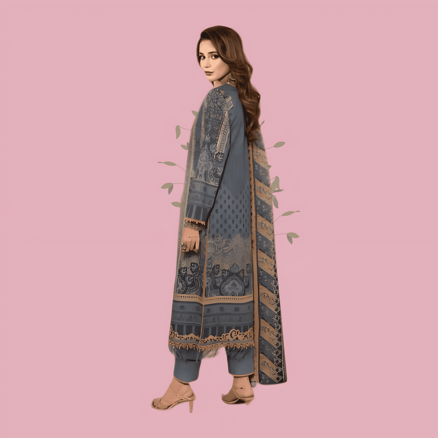 Afsanah Luxury Heavy Cotton Pure Lawn Suit With Cotton Malmal Heavy Dupatta 1039