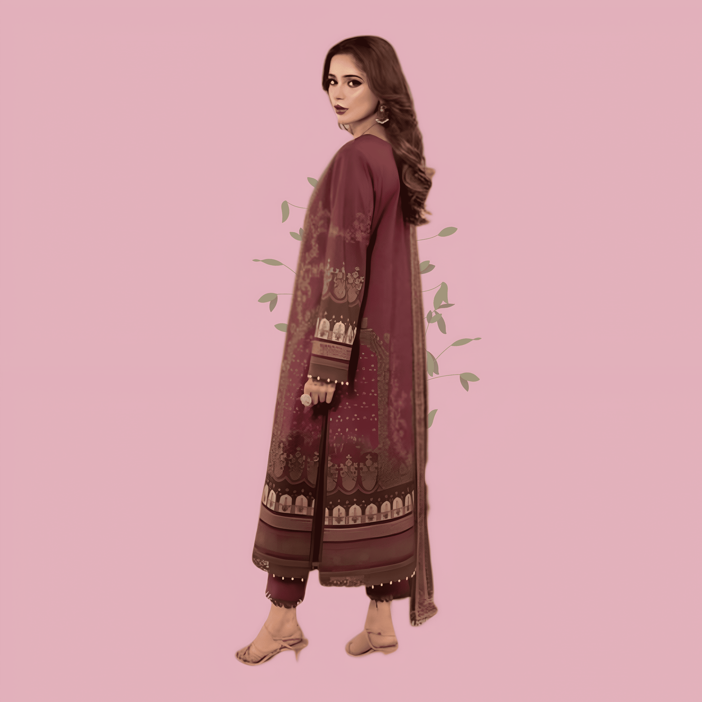 Afsanah Luxury Heavy Cotton Pure Lawn Suit With Cotton Malmal Heavy Dupatta 1040