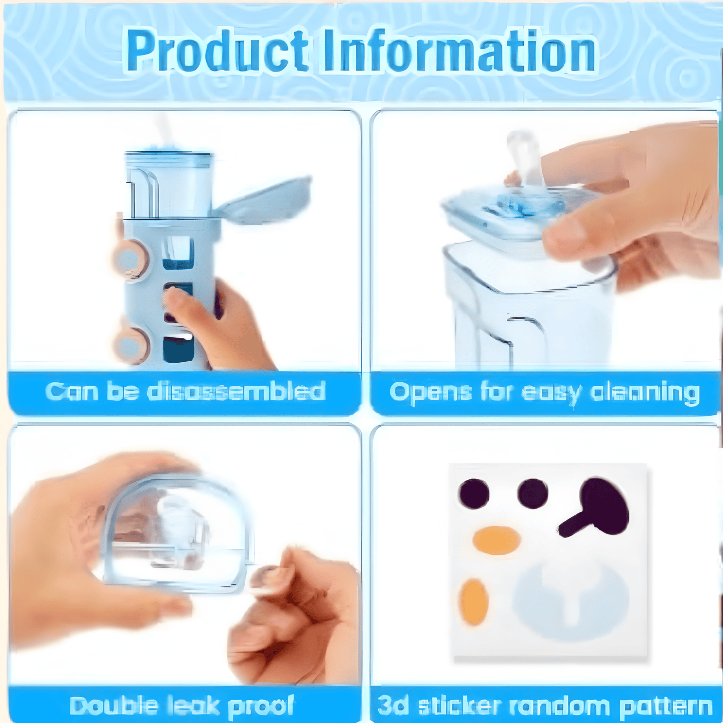 Bus Shape Sipper Leakproof Adjustable Shoulder Strap One-Touch Button Pop Up Easily Open And Close
