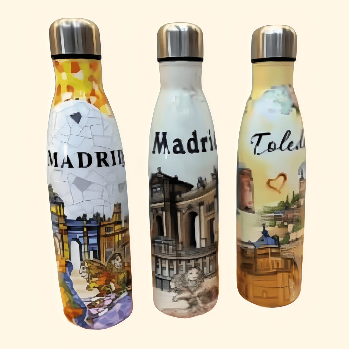 Spain Madrid and Toledo Heritage Stainless Steel Double Wall Vacuum Insulated Water Bottle