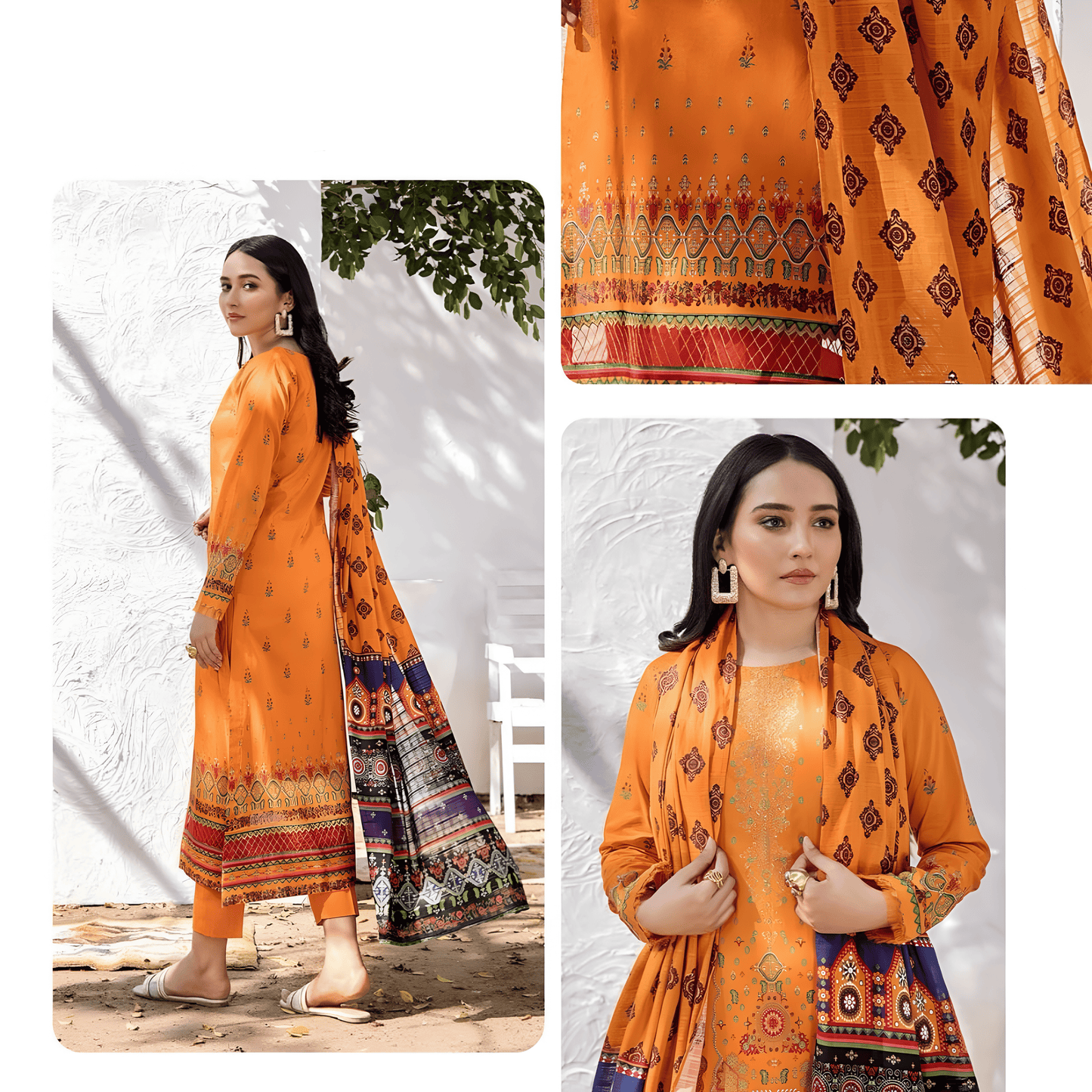Pure Lawn Daily Wear Suit With Beautiful Design, Cotton Malmal Heavy Dupatta 1002