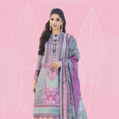 Pure Lawn Daily Wear Suit With Beautiful Design, Cotton Malmal Heavy Dupatta 1006