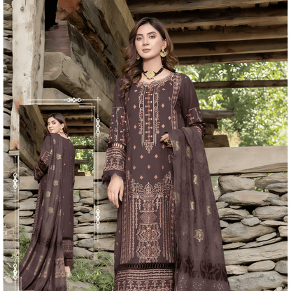 Afsanah Luxury Heavy Cotton Pure Lawn Suit With Cotton Malmal Heavy Dupatta 1033