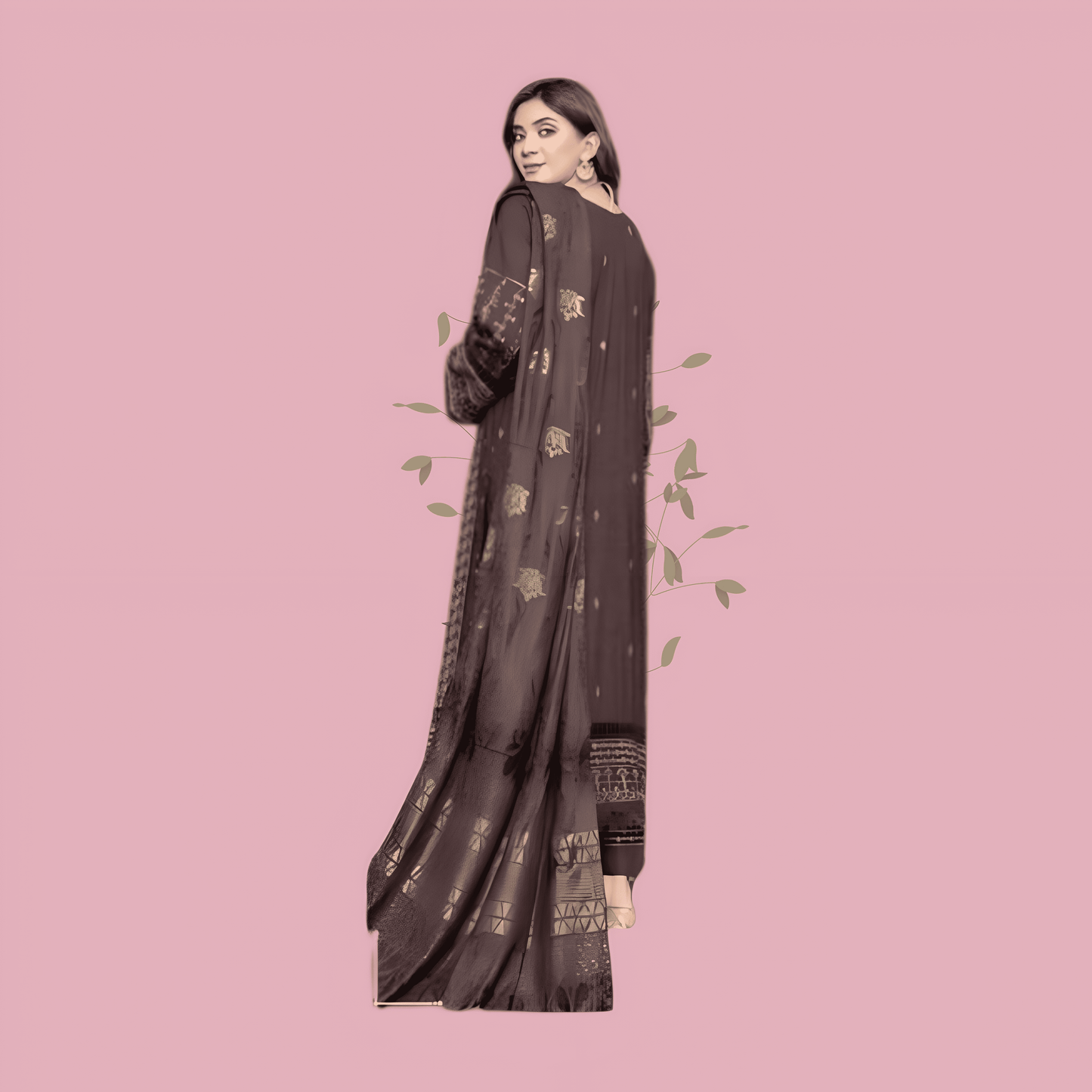 Afsanah Luxury Heavy Cotton Pure Lawn Suit With Cotton Malmal Heavy Dupatta 1033