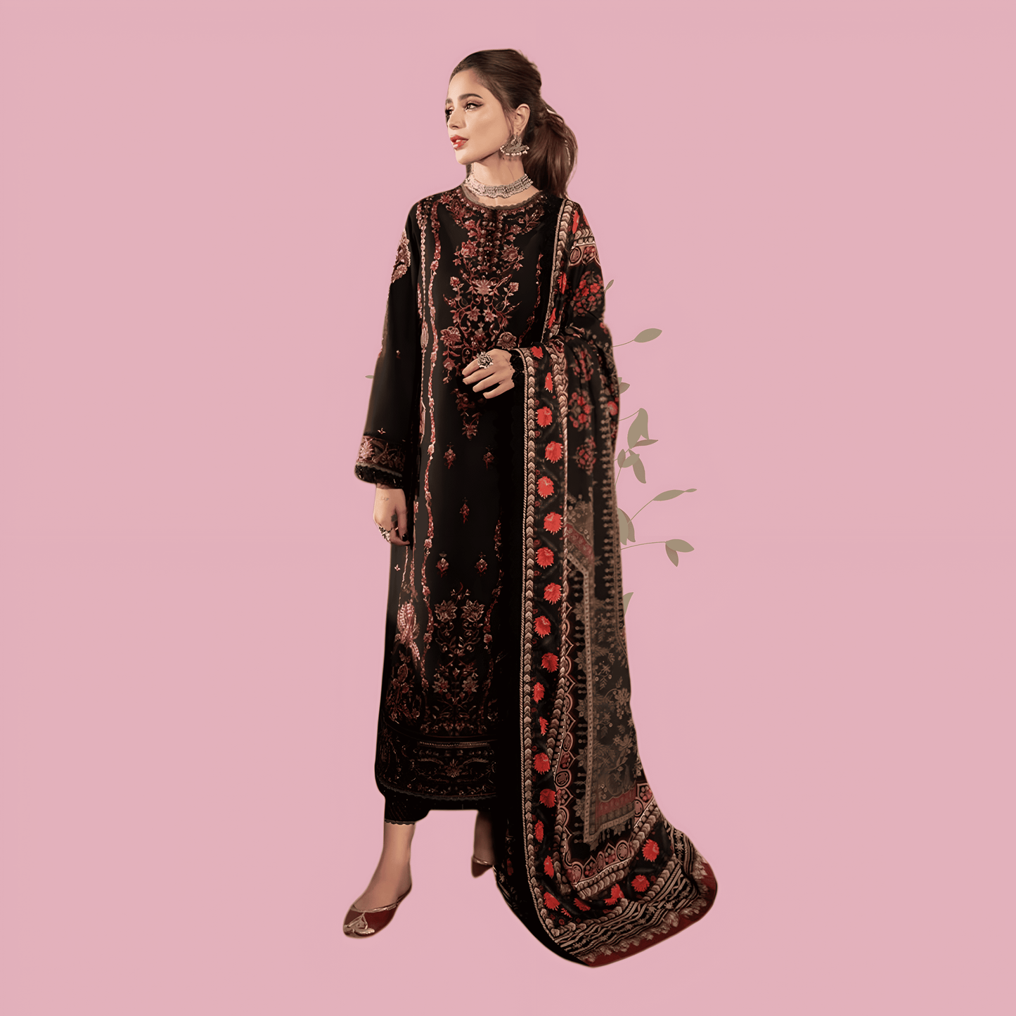 Afsanah Luxury Heavy Cotton Pure Lawn Suit With Cotton Malmal Heavy Dupatta 1034