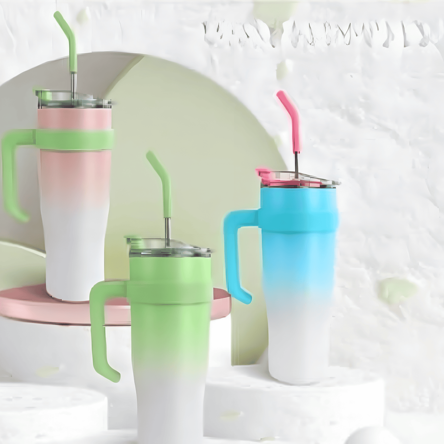 Car Travel Tumbler, Stainless Steel Vacuum Insulated Tumbler With Straw, Lightweight, Food Grade Leakproof