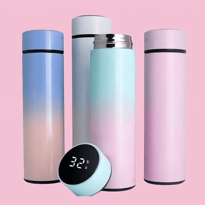 Insulated Stainless Steel Water Bottle with LED Display wide Mouth Cap Water Bottles keep Hot & Cold
