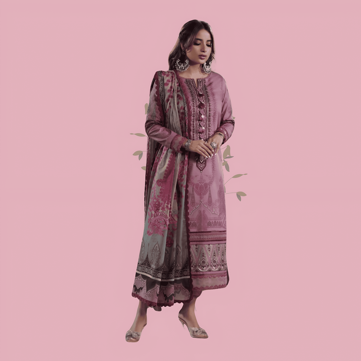 Pure Lawn Daily Wear Suit With Beautiful Design, Cotton Malmal Heavy Dupatta 1003